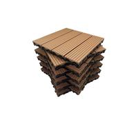 Pack dalle de terrasse 1m² bois composite modular (11 pièces 30 x 30 cm) - L: 30 cm - l: 30 cm - E: 24 mm - Terre cuite
