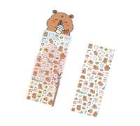 Pack d'autocollants animaux à breloques, adaptés à la décoration de scrapbooking, indéchirables, accessoires d'artisanat sûrs, texture en plastique, autocollants de papeterie repositionnables