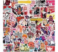 Pack d'autocollants Chainsaw Man d'anime 100pcs, d'autocollant d'anime pour des bouteilles d'eau planche à roulettes, cadeau pour des adultes d'enfants d'adolescents