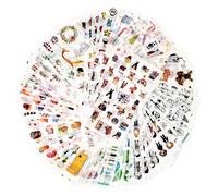 Pack d'autocollants de décoration 72 feuilles 12 thèmes autocollants en papier washi autocollants de décoration assortis autocollants adhésifs autocollants de graffiti (innocence)