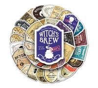 Pack d'autocollants de potion - 50 autocollants d'étiquettes imperméables | Autocollants de bouteilles d'alchimie fantastique esthétique, autocollants décoratifs sur le thème de la sorcellerie