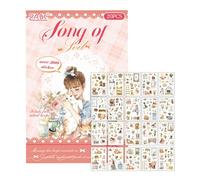 Pack d'autocollants de scrapbooking - Autocollants imperméables de qualité supérieure pour journal artisanal, ensemble esthétiques créatifs pour planificateurs, ordinateur portable, tab