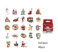 Pack D'Autocollants Joyeux Noël,46 Pièces,Papeterie Décorative Pour Album Journal Intime,Tasse,Carnet De Notes,Téléphone Portable,Jouet Scrapbook,Diy Bricolage.A.
