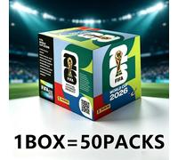 Pack d'autocollants Panini Coupe du monde 2026, cadeau pour les jeunes fans de football, collection de joueurs, 50 packs, album complet. 10 packs