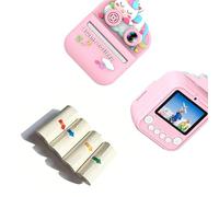 Pack de 1 caméra d ' Impression pour, dotée d ' objectifs et arrière, boîtier ABS, Lecteur de Carte 32 go, 4 papiers Photo conviviaux pour la Famille