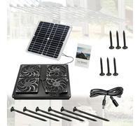 Pack de 1 panneau photovoltaïque monocristallin haute efficacité 12 W avec 4 grands admirateurs centraux pour une ventilation puissante dans les serres coopératives et les résidences pour animaux de