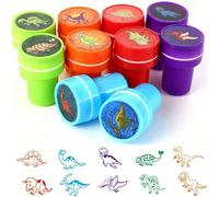 Pack de 10 - 10/20 pièces Set de tampons de dinosaures pour enseignants : Récompenses éducatives, tampons de commentaires en anglais, kit de révision des devoirs des élèves avec des designs assortis T