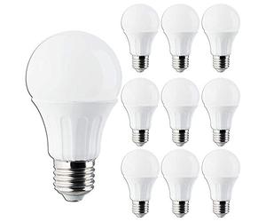 Pack de 10 ampoules lED a60 A5 Grand Angulo, 12 W, culot obèse E27, lumière blanche 6400 K