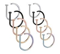 Pack De 10 Anneaux De Nez, Faux Anneaux De Nez, Piercing D'Anneau De Nez, Faux Piercing De Nombril, Faux Piercing De Nez, Piercing De Nez, Anneau De Nez Pour Femme