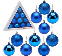 Pack de 10 babioles - 60mm (2.4") Taille - Arbre de Noël Décorations (Bleu Royal)