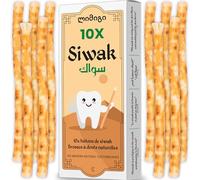 Pack de 10 Bâtons de Siwak MODOGO - Miswak - Brosse à Dents Ecologique - 100% Naturel et Biodégradable - Hygiène Zéro-Déchets - Vegan