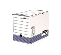 Bankers Box by Fellowes Boîte d'archives System Dos 20 cm Montage auto Carton recyclé Blanc/Bleu