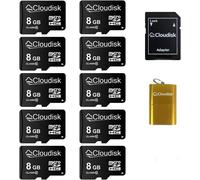 Pack De 10 Cartes Micro Sd 8 Go U1 C10 Lot Microsdhc Uhs - I Avec Adaptateur Microsd Et Lecteur De Carte Mémoire Usb (Carte Micro Sd 8 Go)[MEM8290633]