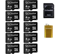 Pack De 10 Cartes Micro Sd De 4 Go Lot Microsdhc Avec Adaptateur Sd Lecteur De Carte Mémoire Usb (Carte Micro Sd De 4 Go)[MEM8290635]