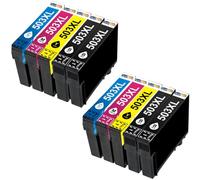 Pack de 10 Cartouches Compatible pour Epson 503XL Noir & Couleurs Qualitoner