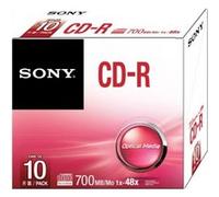 Pack de 10 CD-R Sony Slim 48x 700 Mo G