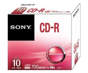 Pack de 10 CD-R Sony Slim 48x 700 Mo G