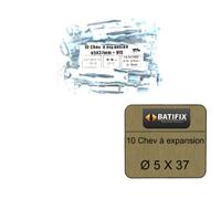 Pack de 10 Chevilles à expansion M5 BATIFIX diamètre 5 x 37mm + Vis