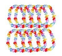 Pack de 10 Colliers hawaïens à Fleurs en Tissu Multicolore