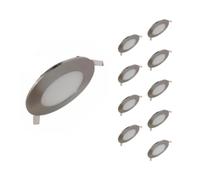 Pack de 10 - Downlight Dalle LED Extra Plate Ronde ALU 6W - Blanc Chaud 2300K - 3500K - SILAMP