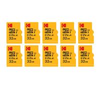 Pack de 10 KODAK Micro SDXC 32GB Premium : Vitesse et Fiabilité pour un Stockage Exceptionnel