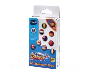 Pack de 10 MarbleBilles Colorées Marble Rush avec Drapeaux