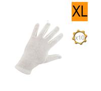 Pack de 10 paires de gants coton blanc Taille XL/10 EP 4150