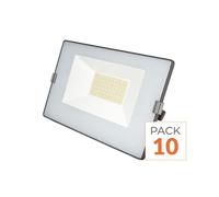 Pack de 10 - Projecteur LED Extérieur 50W IP65 No Flicker - BLEU GRIS - Blanc Neutre 4000K - 5500K