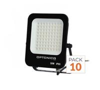 Pack de 10 - Projecteur LED Extérieur SMD 50W IP65 Noir - Blanc Neutre 4000K - 5500K