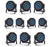 Party Light & Sound – Pack de 10 projecteurs PARTY-PAR181 18x1W RGB DMX + 10 pieds IBIZA SL1