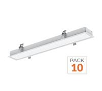 Pack de 10 - Réglette Encastrable LED 120cm 35W Blanc - Blanc Neutre 4000K - 5500K