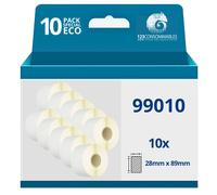 Pack de 10 Rouleaux étiquettes compatibles DYMO 99010 étiquettes d'adresse, 28mm x 89mm