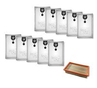 Pack de 10 sacs M&M Smartek + 1 filtre pliable pour aspirateurs, substituts de 2.889-154.0/6.904-367.0, pour NT 30/1, 30L, NT 30/1 Ap Te L, Ap L.