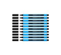 Pack de 10 stylos à bille Slider Edge Kappenmodell; mine F(Encre noire et corps bleu cyan)