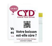 Pack de 10 tests - Test anti drogue - Kit de dépistage de drogues rapide et pratique pour boissons - Détection en 2 minutes - 2 sachets de 5 tests - Kits de tests à prendre partout avec vous
