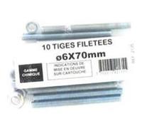 Pack de 10 Tiges Filetées M6 BATIFIX diamètre 6 x 70mm G