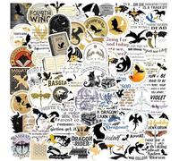 Pack de 100 autocollants ailés de quatrième dessin animé, autocollants de collège de guerre, autocollant en vinyle esthétique pour Hydro Flask, ordinateur portable, bouteille d’eau, autocollants pour