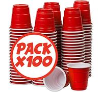 Pack de 100 Original Shots Rouges Réutilisables | Shots Américains 4cl Beer Pong | Shooters Qualité Premium | Gobelets en Plastique Réutilisables | Lavables Lave-Vaisselle | OriginalCup®