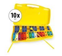 Pack de 10pcs Xylophone Glockenspiel 25 Notes Carillon Chromatique Etui Maillets
