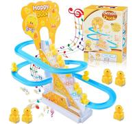 Pack De 12 Canard Escalier Escalade Jouet, Montagne Russe, Canard Escalier Jouet, Diapositive éLectrique Canard avec La LumièRe Et La Musique, Cadeau pour Les Filles GarçOns De 3 Ans