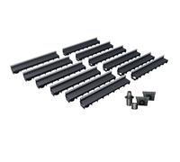 Pack de 12 Caniveaux Extérieurs MEAPARK - Grille à Fente en PP Recyclé + Profil E-Blade S en Inox - Drainage Terrasse, Piscine, Jardin 15 Piéton - Largeur utile 10 cm