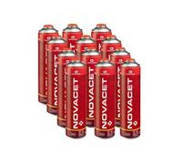 Pack de 12 Cartouches gaz 330g Kemper Butane Propane mix NOVACET 600ml Bonbonne gaz universelle valve 7/16