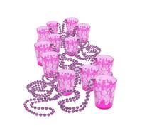 Pack De 12 Colliers Roses Avec Verre À Shooter Rose
