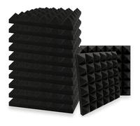 Pack de 12 Panneaux Noirs Anti-bruit pour Mur 30x30cm
