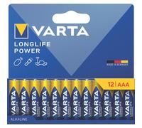 Pack de 12 piles alcalines Varta Longlife Power AAA, 1,5V