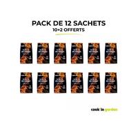 Pack de 12 - Sacs d'allume-feux (72 pcs x 12) - Bois compressé - 100% végétal - FSC® 100%