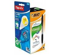 Pack De 12 Stylos Bille Noir Atlantis + Ruban Correcteur Bic