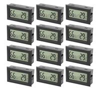 Pack de 12 thermomètres et hygromètres numériques d'intérieur: WIYETY Mini LCD Thermo-hygromètre numérique, thermomètre d'intérieur, hygromètre, mesure de la température et de l'humidité, hygromètre