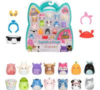 Pack de 14 Mini-Squish Squish-a-longs (Vague 6, Style 2) Comprend des Styles comme Wilfred la Vache des Highlands Marron, Darlene Le Castor pêche, Jacken Le Glaucus Bleu, et Un Mini-Squish mystère!