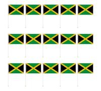 Pack De 15 Drapeaux Jamaïcains Ondulés À La Main, Drapeaux Nationaux Agités À La Main, Drapeaux En Polyester, Décorations De Fête, Drapeaux De Fans, Drapeaux Décoratifs, Accessoires De Fans